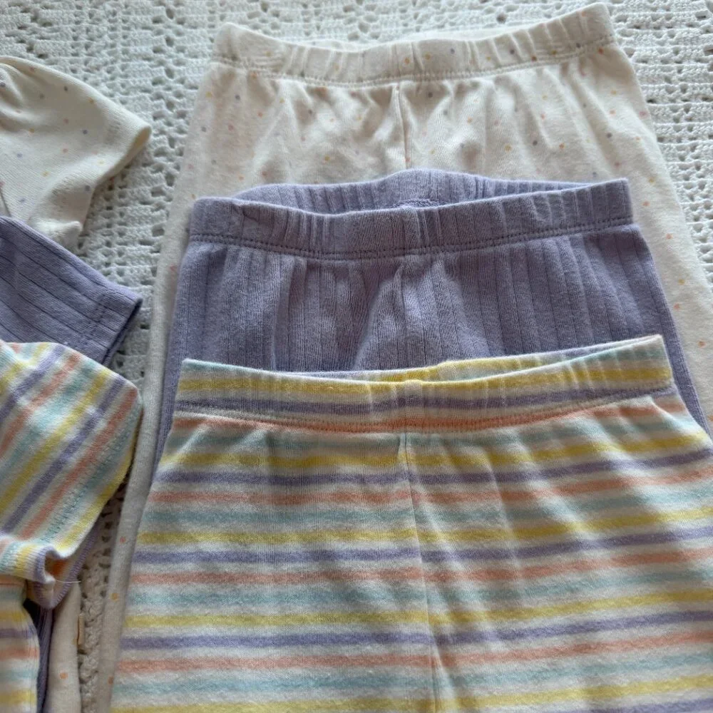 Mix & Match Baby Bodysuits and Pants Bundle Polka Dot Stripe Lilac Purple 6-12 M